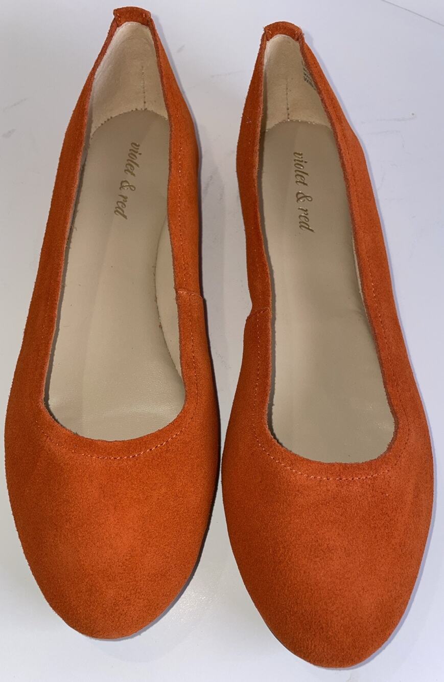 Violet & Red Suede Ballet Flat Orange Red Sz 6.5M Windsor Spring/Summer